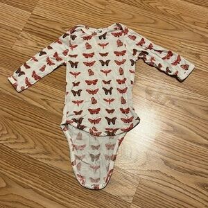 Kate Quinn moths bamboo long sleeve onesie